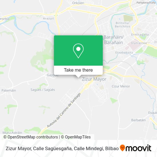 Zizur Mayor, Calle Sagüesgaña, Calle Mindegi map