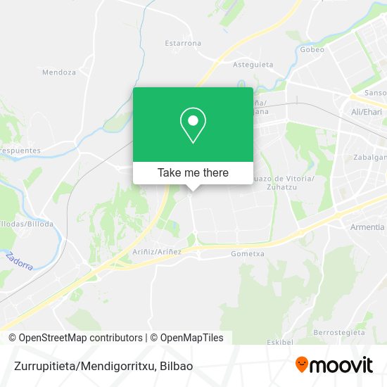 Zurrupitieta/Mendigorritxu map