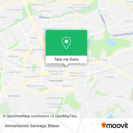 Alimentación Santiago map