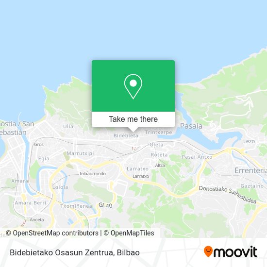 Bidebietako Osasun Zentrua map