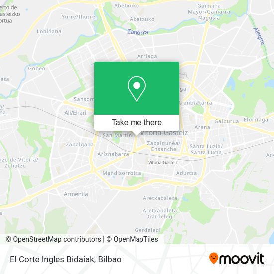 El Corte Ingles Bidaiak map