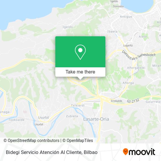 Bidegi Servicio Atención Al Cliente map