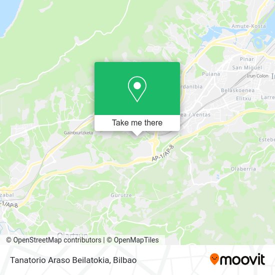 Tanatorio Araso Beilatokia map