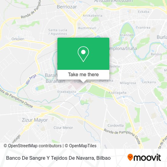Banco De Sangre Y Tejidos De Navarra map
