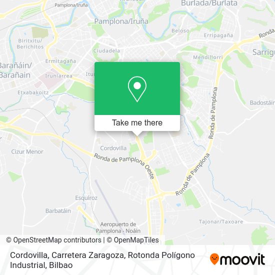 Cordovilla, Carretera Zaragoza, Rotonda Polígono Industrial map