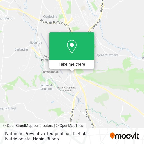 Nutricion Preventiva Terapéutica . Dietista- Nutricionista. Noáin map