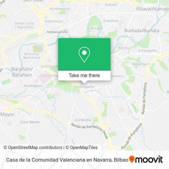 Casa de la Comunidad Valenciana en Navarra map