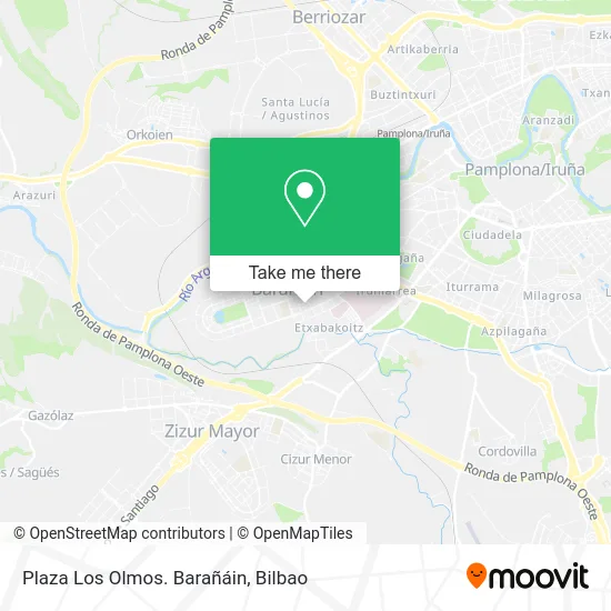 mapa Plaza Los Olmos. Barañáin