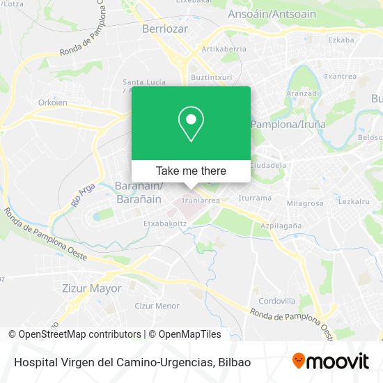 Hospital Virgen del Camino-Urgencias map