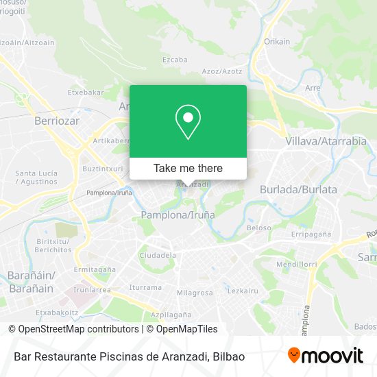 Bar Restaurante Piscinas de Aranzadi map