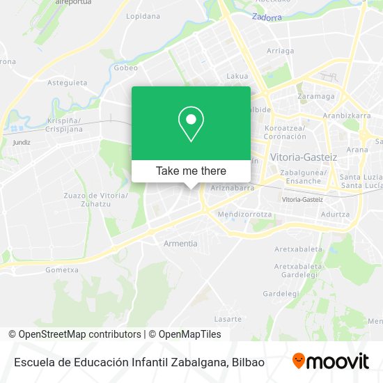 Escuela de Educación Infantil Zabalgana map