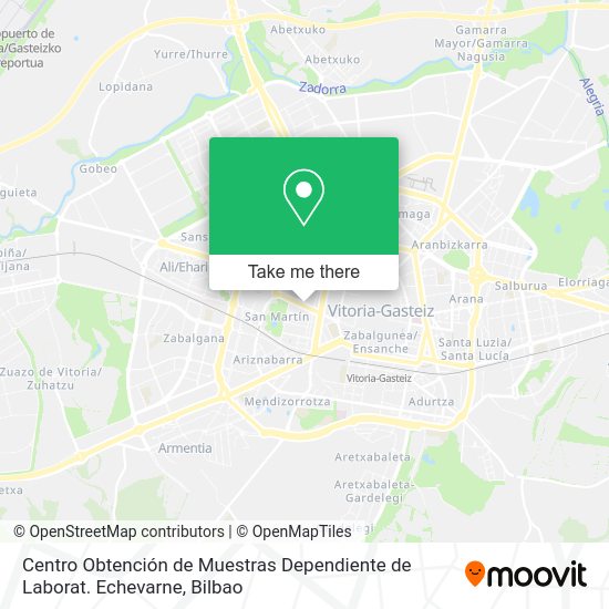 Centro Obtención de Muestras Dependiente de Laborat. Echevarne map