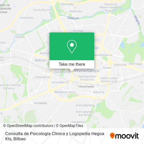 Consulta de Psicología Clinica y Logopedia Hegoa Kls map