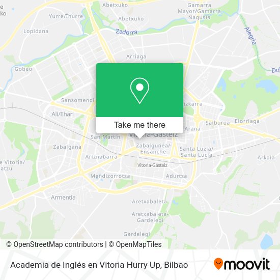 Academia de Inglés en Vitoria Hurry Up map