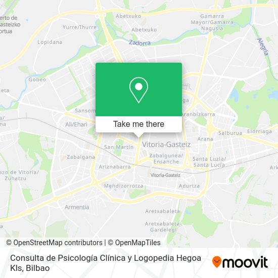 Consulta de Psicología Clínica y Logopedia Hegoa Kls map