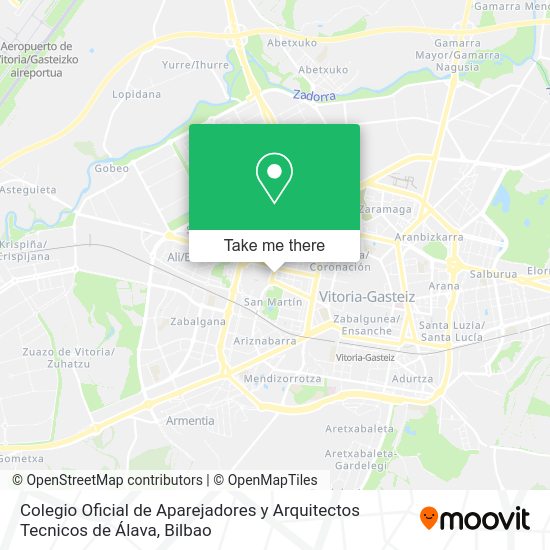 Colegio Oficial de Aparejadores y Arquitectos Tecnicos de Álava map