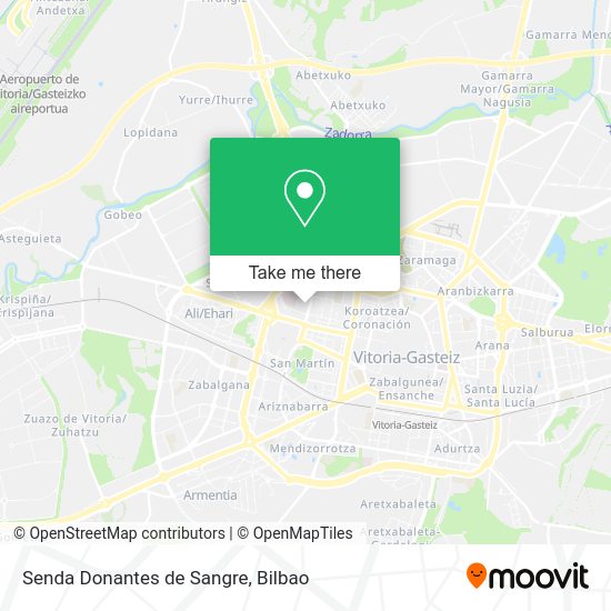 Senda Donantes de Sangre map