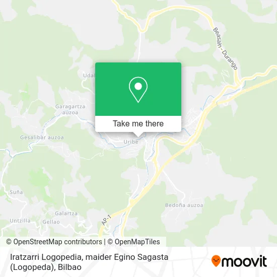 Iratzarri Logopedia, maider Egino Sagasta (Logopeda) map