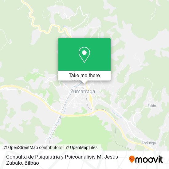 Consulta de Psiquiatria y Psicoanálisis M. Jesús Zabalo map