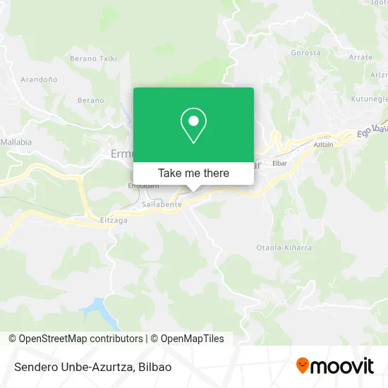 Sendero Unbe-Azurtza map
