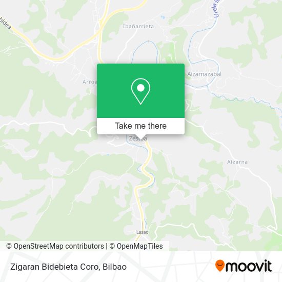 Zigaran Bidebieta Coro map