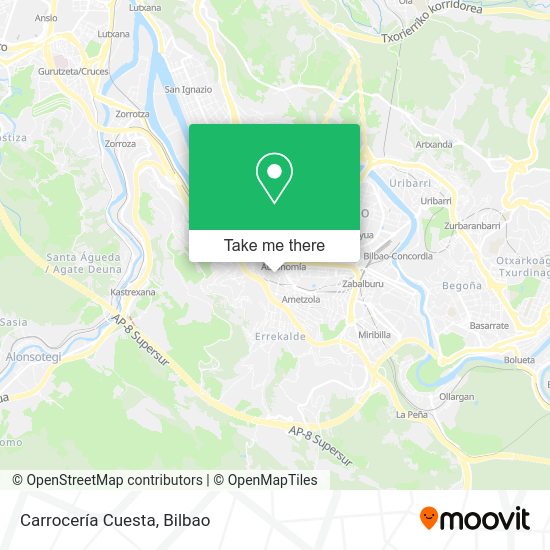Carrocería Cuesta map