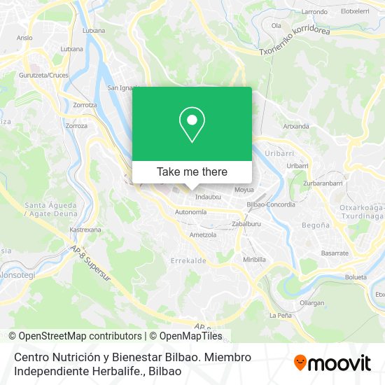 Centro Nutrición y Bienestar Bilbao. Miembro Independiente Herbalife. map