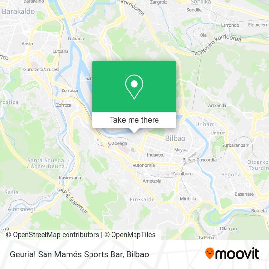 Geuria! San Mamés Sports Bar map