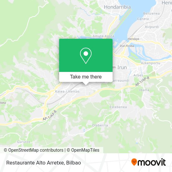 Restaurante Alto Arretxe map