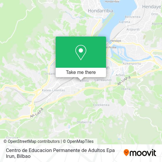 Centro de Educacion Permanente de Adultos Epa Irun map