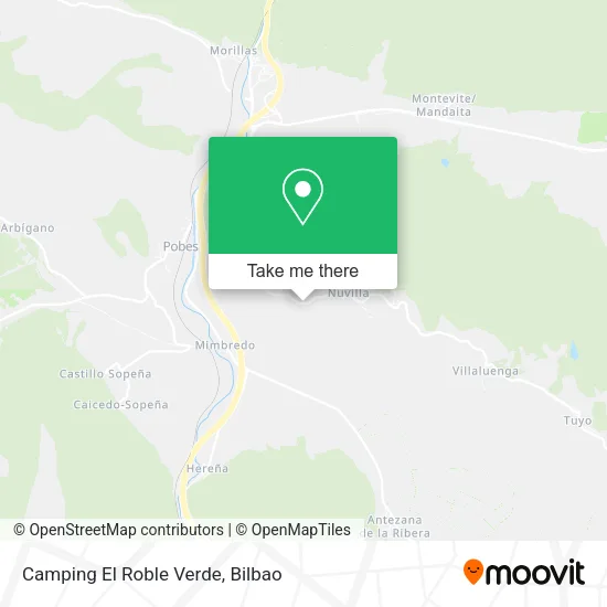 Camping El Roble Verde map