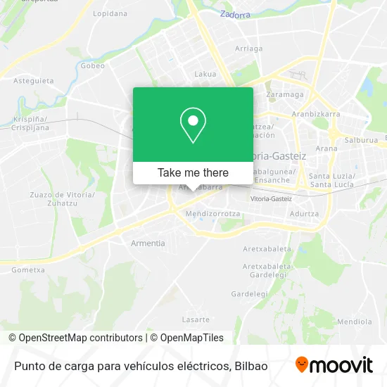 Punto de carga para vehículos eléctricos map