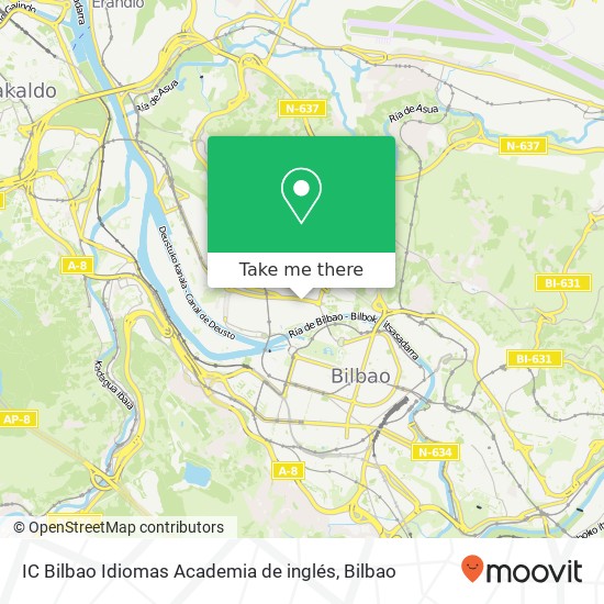 mapa IC Bilbao Idiomas Academia de inglés