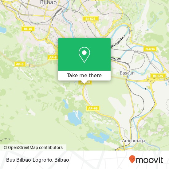 Bus Bilbao-Logroño map