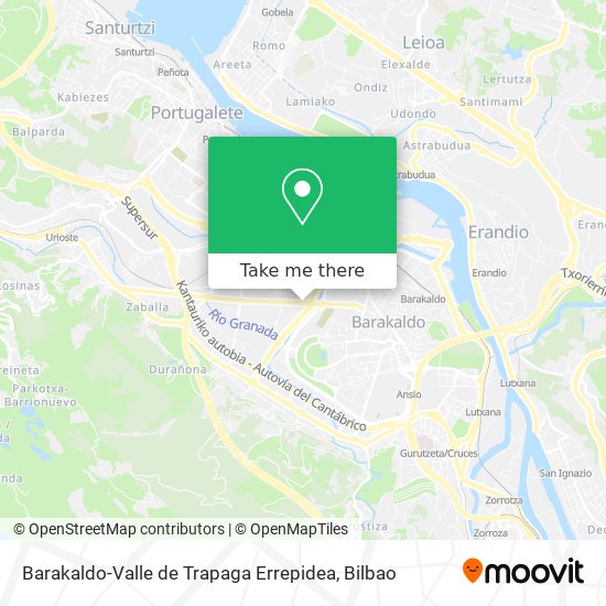 Barakaldo-Valle de Trapaga Errepidea map