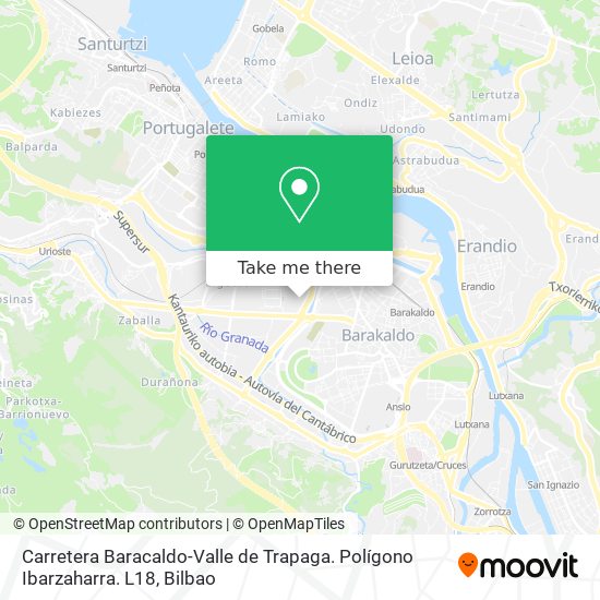 Carretera Baracaldo-Valle de Trapaga. Polígono Ibarzaharra. L18 map