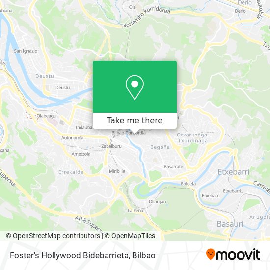 mapa Foster's Hollywood Bidebarrieta