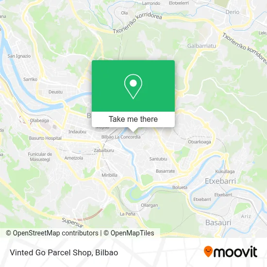 Vinted Go Parcel Shop map