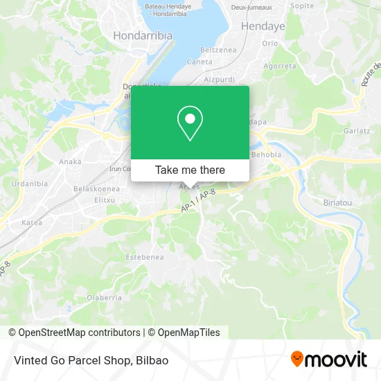 Vinted Go Parcel Shop map