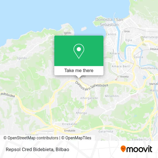 Repsol Cred Bidebieta map