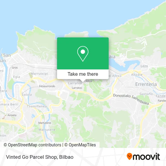 Vinted Go Parcel Shop map