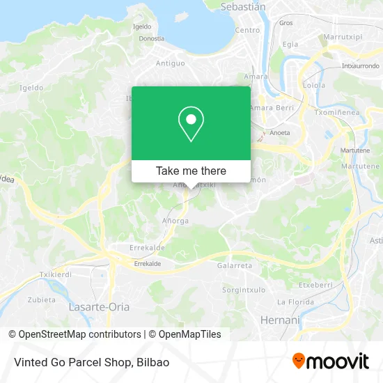 Vinted Go Parcel Shop map