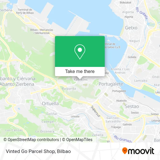 Vinted Go Parcel Shop map