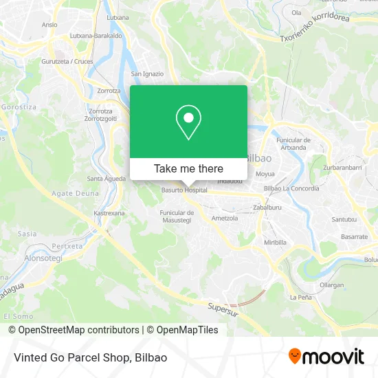 Vinted Go Parcel Shop map