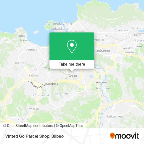 Vinted Go Parcel Shop map