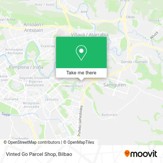 Vinted Go Parcel Shop map