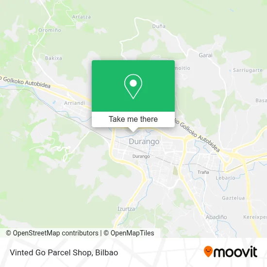 Vinted Go Parcel Shop map