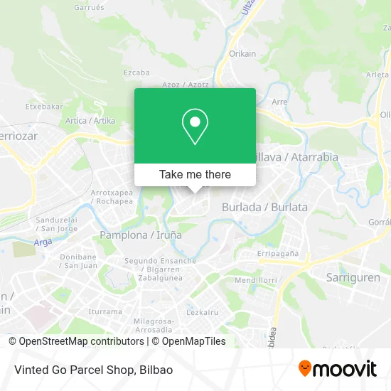 Vinted Go Parcel Shop map