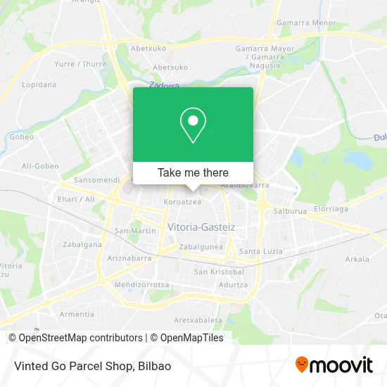Vinted Go Parcel Shop map