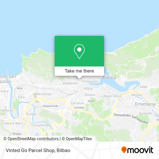 Vinted Go Parcel Shop map